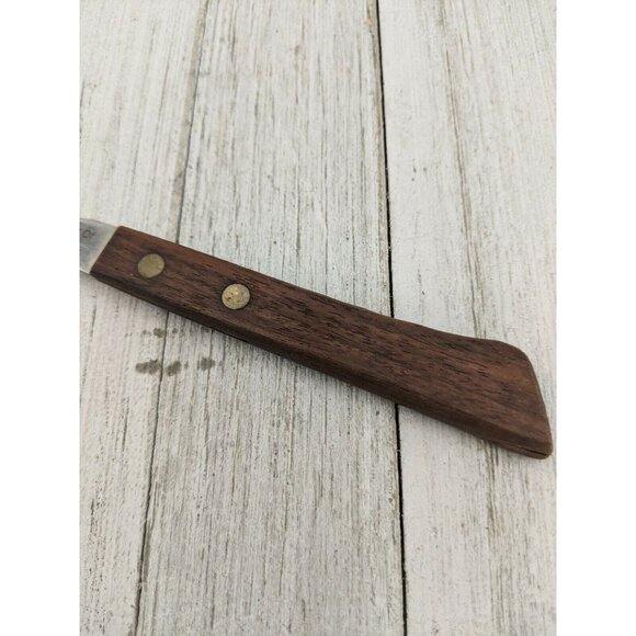 2 Prong Tine Meat Serving Fork Wood 7 1/2" Stainless Steel Bank Advertising - Picture 2 of 6